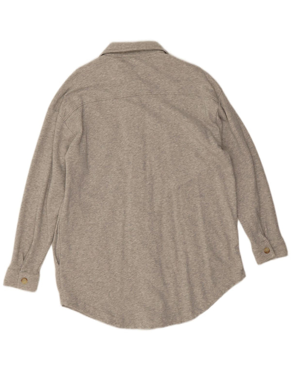 Rochie cămașă supradimensionată pentru femei Reiss UK 14, bumbac cu pete gri mediu