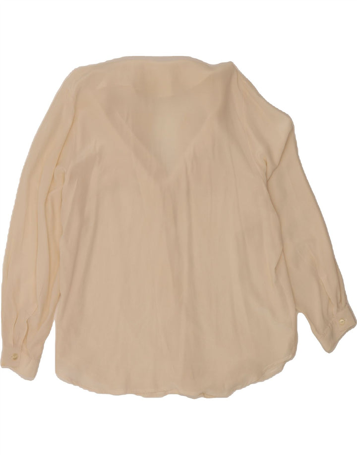 VINTAGE Womens Oversized Shirt Blouse UK 16 Large Off White Vintage Vintage and Second-Hand Vintage from Messina Hembry 
