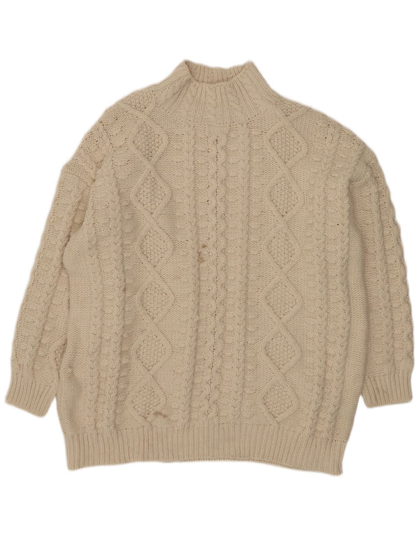 Pulover oversized cu gât țestoasă pentru femei Zara UK 16 mare bej