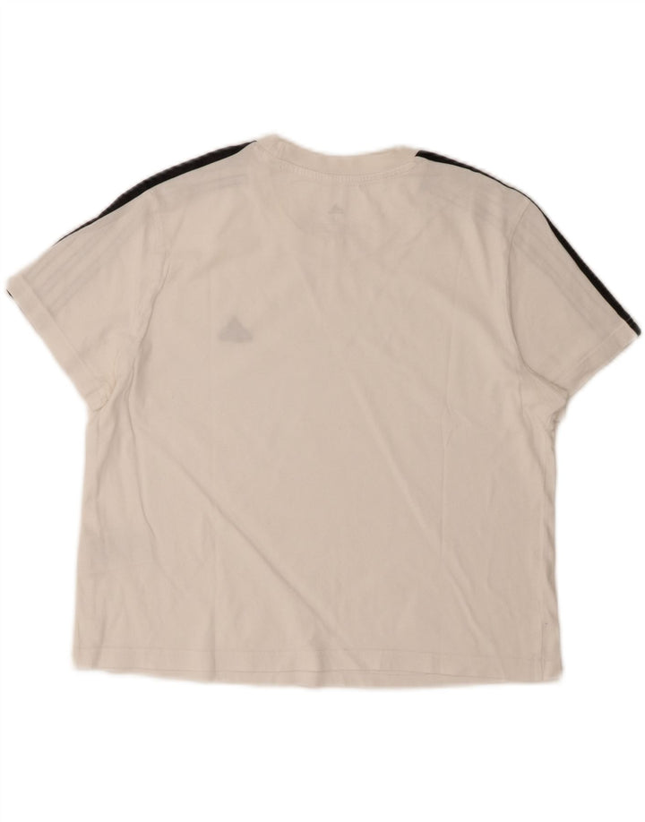 Tricou grafic Adidas pentru femei Top UK 14 Medium White Bumbac