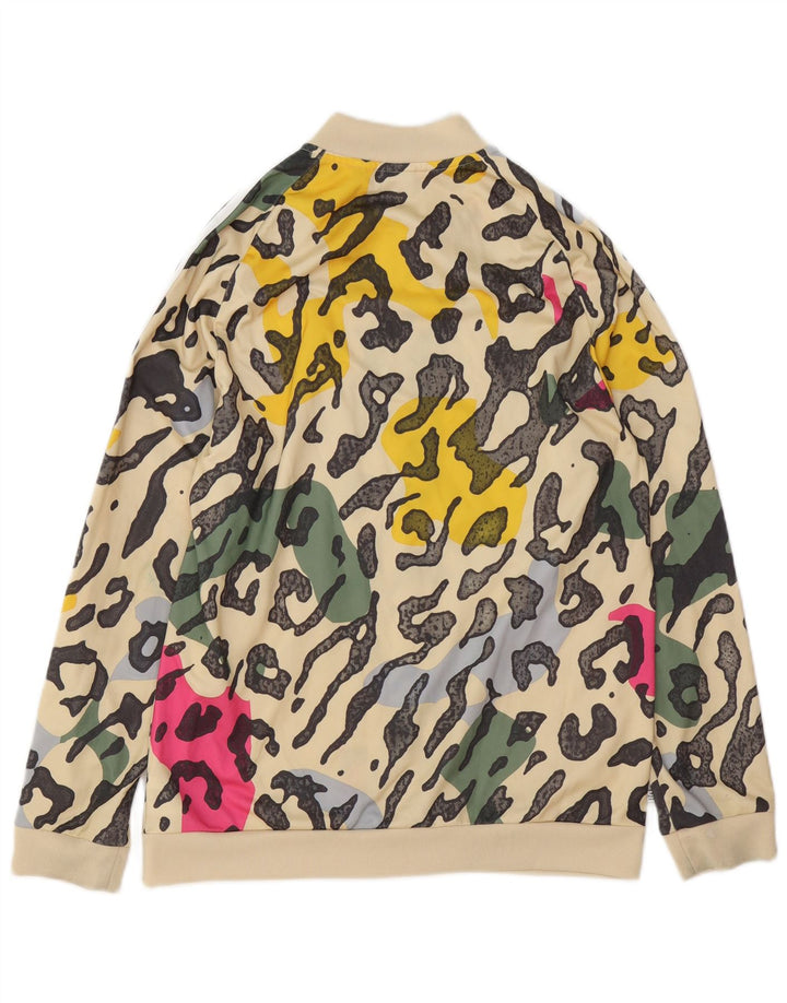 Jachetă de trening pentru fete ADIDAS 15-16 ani, bej, poliester cu imprimeu animal