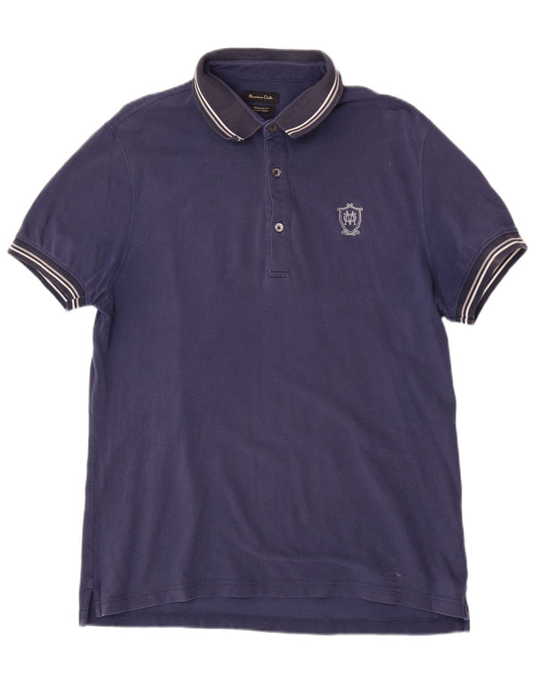 Cămașă polo cu mânecă scurtă pentru bărbați Massimo Dutti, cu mânecă scurtă, de culoare mare, bleumarin