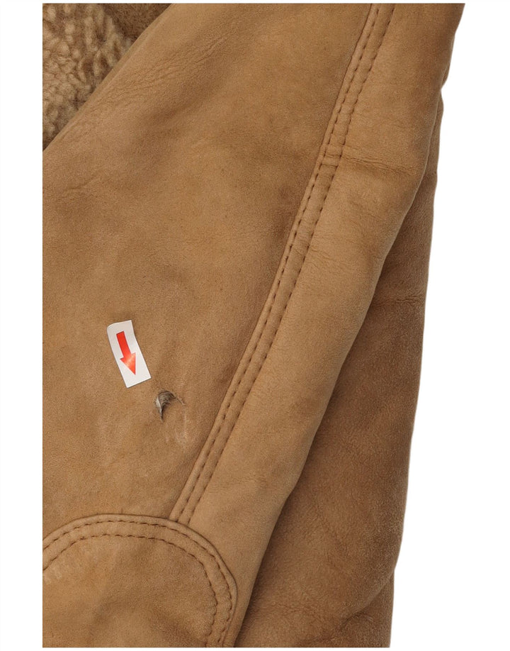 Jachetă Bomber din shearling vintage pentru bărbați EU 50, mare, bej, din shearling