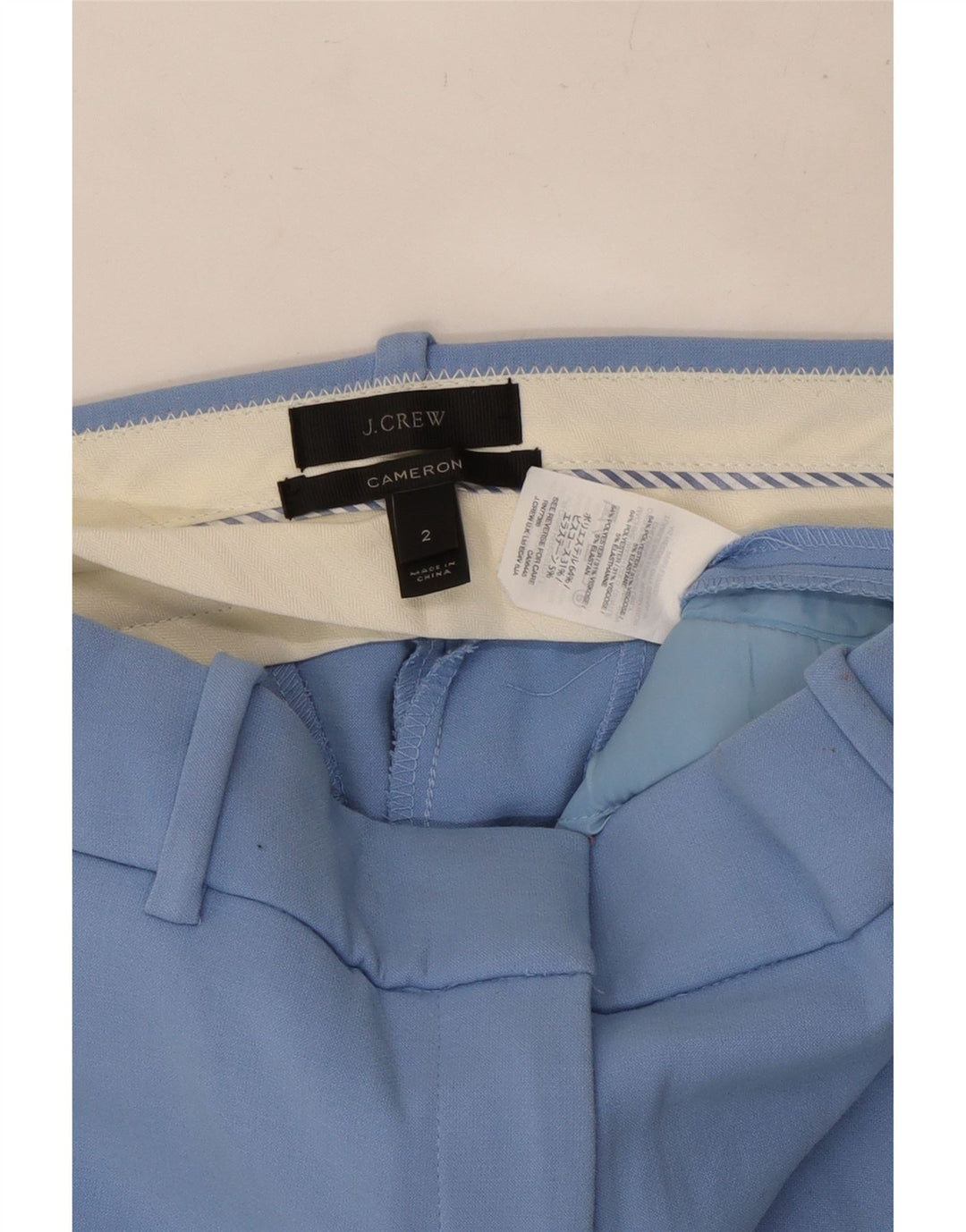 Pantaloni chino slim Cameron J. CREW pentru femei US 2 XS W25 L25 poliester albastru