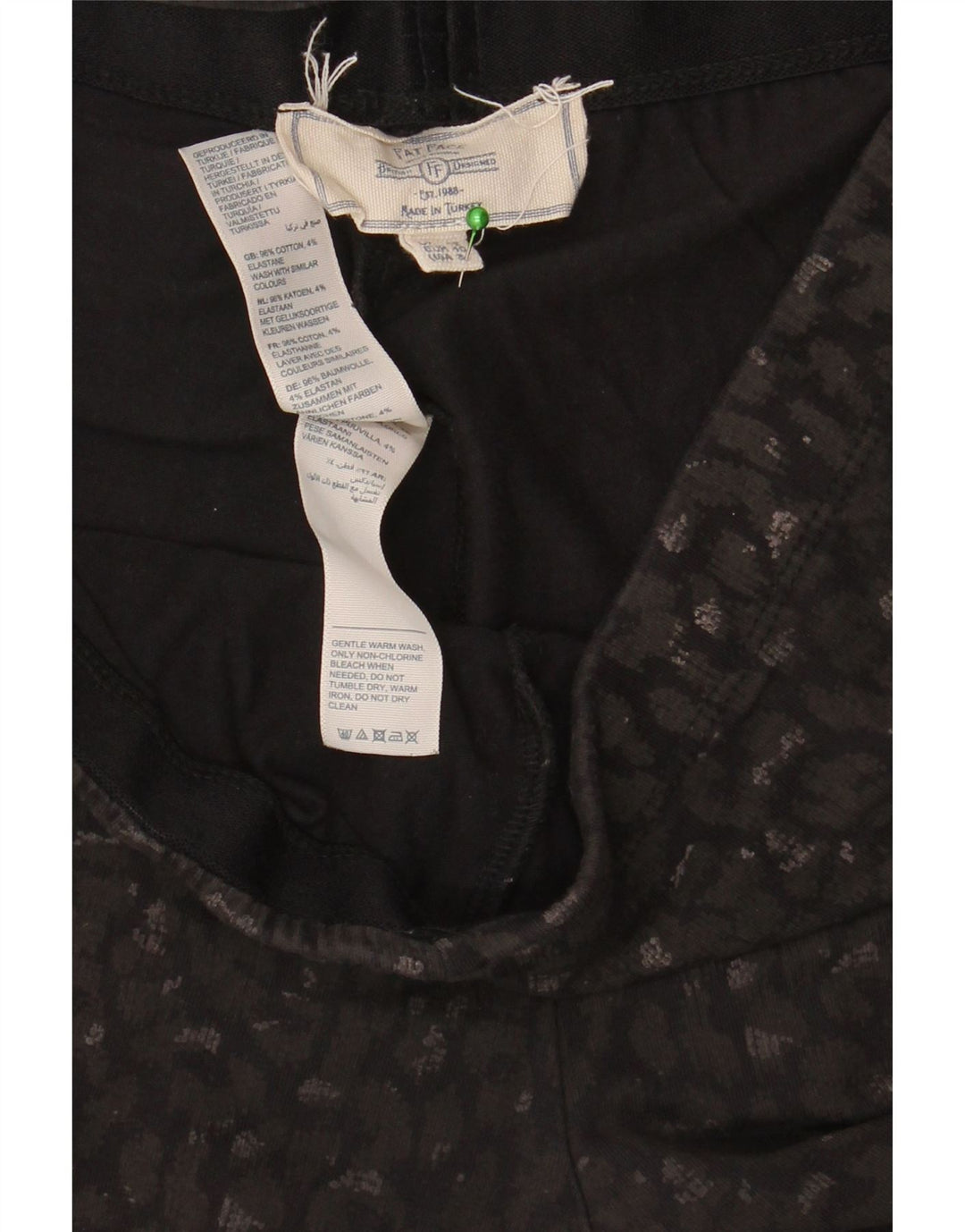 Leggings crop pentru femei Fat Face UK 12 Medium Black Spotted Bumbac