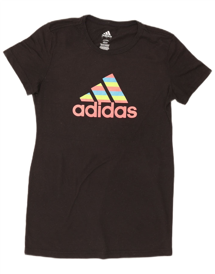 Tricou grafic ADIDAS pentru femei Top UK 14 Poliester negru mare
