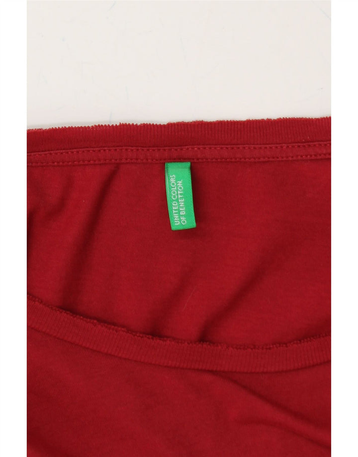 BENETTON Womens Graphic T-Shirt Top UK 16 Large Red Vintage Benetton and Second-Hand Benetton from Messina Hembry 