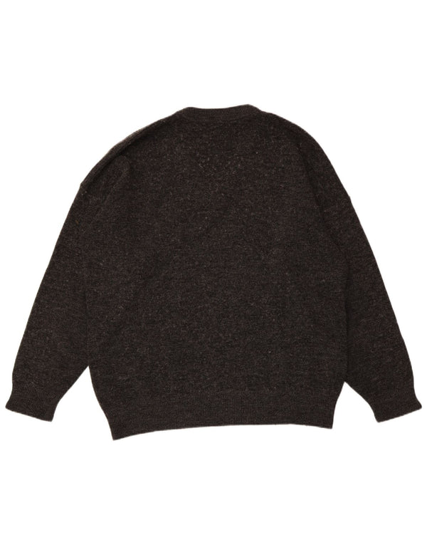 Pulover cu decolteu în V LACOSTE pentru bărbați, mărimea 6 XL, lână gri