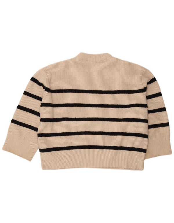 Pulover pentru femeie Zara, cu mâneci 3/4, cu decolteu, în dungi, Marea Britanie 18 XL
