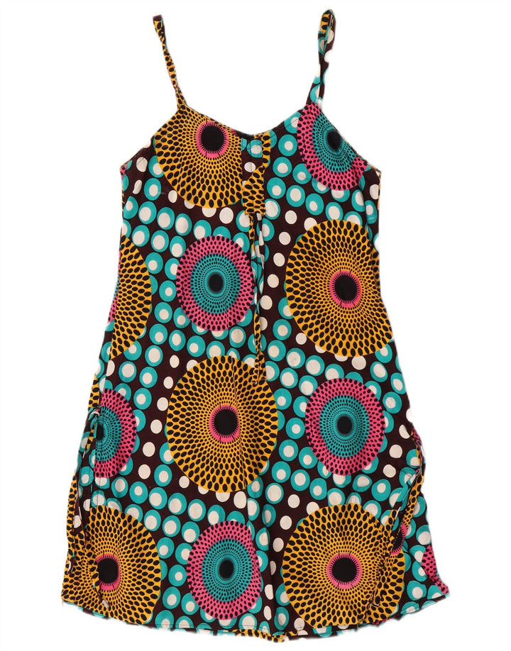 Rochie de soare Vintage pentru femei UK 8 Mic Multicolor Geometric