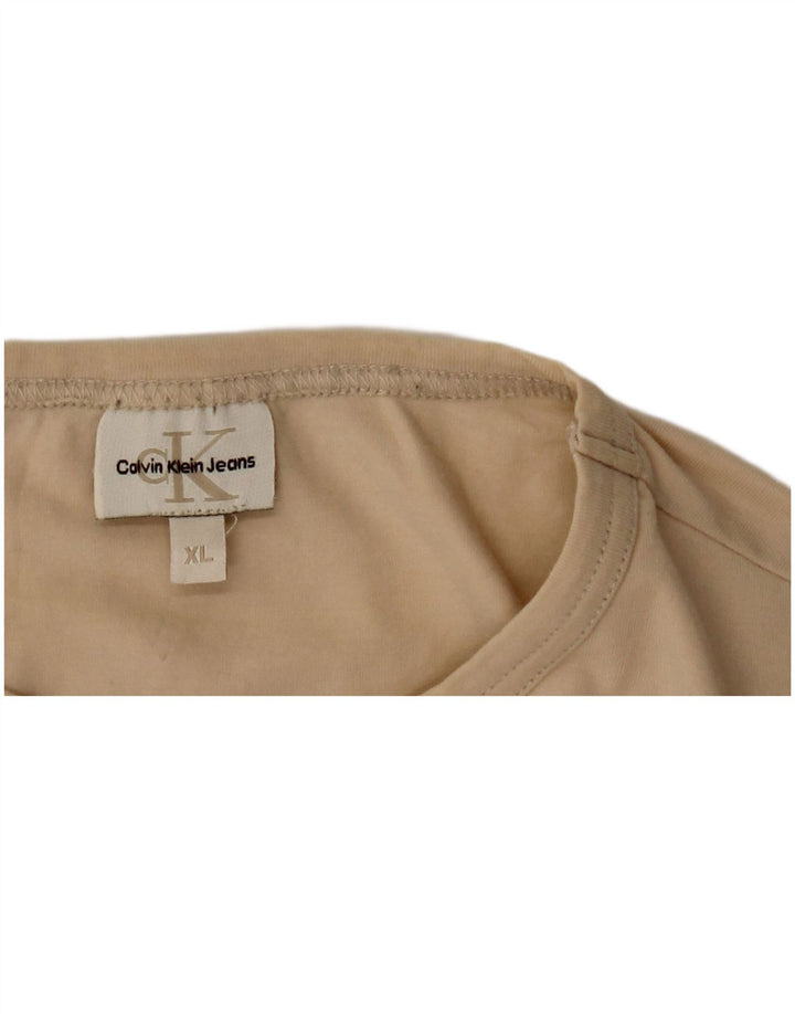 Calvin Klein Jeans Top pentru bărbați cu mânecă lungă XL Bej