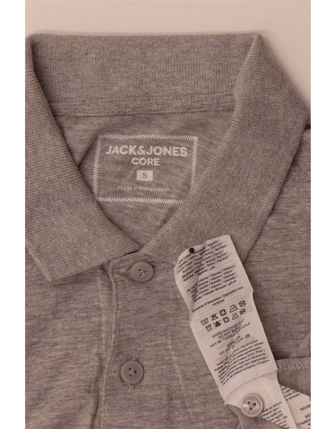 Tricou polo Jack & Jones pentru bărbați, bumbac gri mic