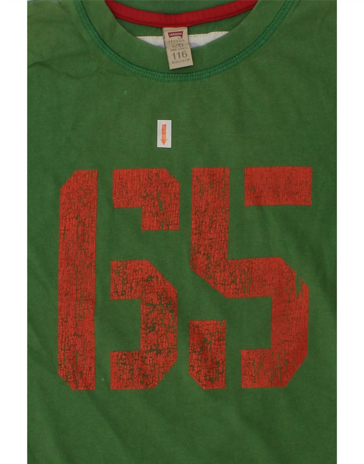 CARRERA Boys Graphic T-Shirt Top 5-6 Years Green Cotton | Vintage Carrera | Thrift | Second-Hand Carrera | Used Clothing | Messina Hembry 