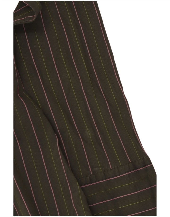 Cămașă Benetton pentru femei UK 14 mare, bumbac cu dungi verzi