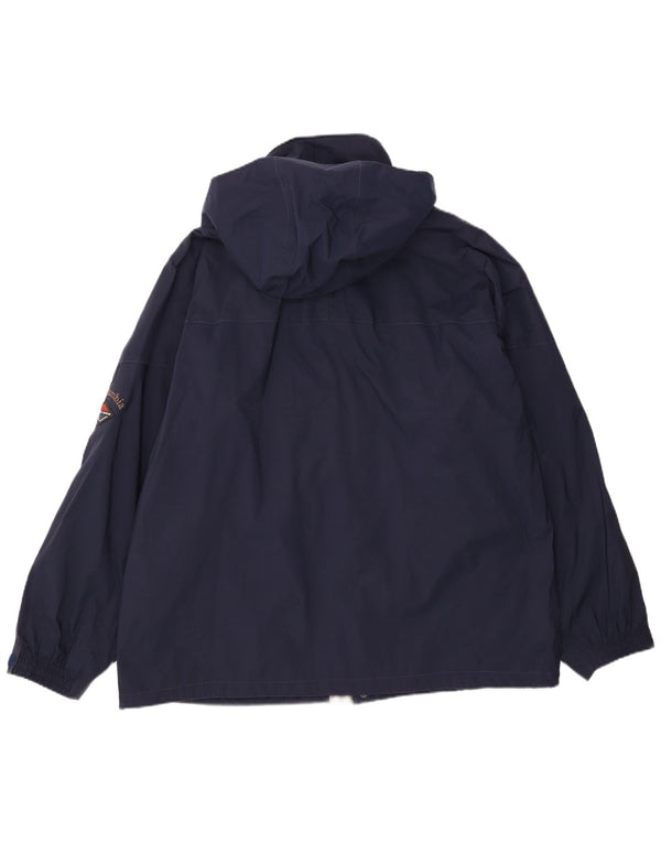 Jachetă de vânt supradimensionată cu glugă Columbia pentru bărbați Marea Britanie 42 XL Nailon bleumarin