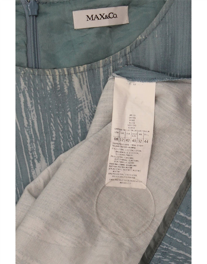 Max & Co. Rochie A-Line pentru femei UK 12 Medium Blue Blue Peteted Acetat