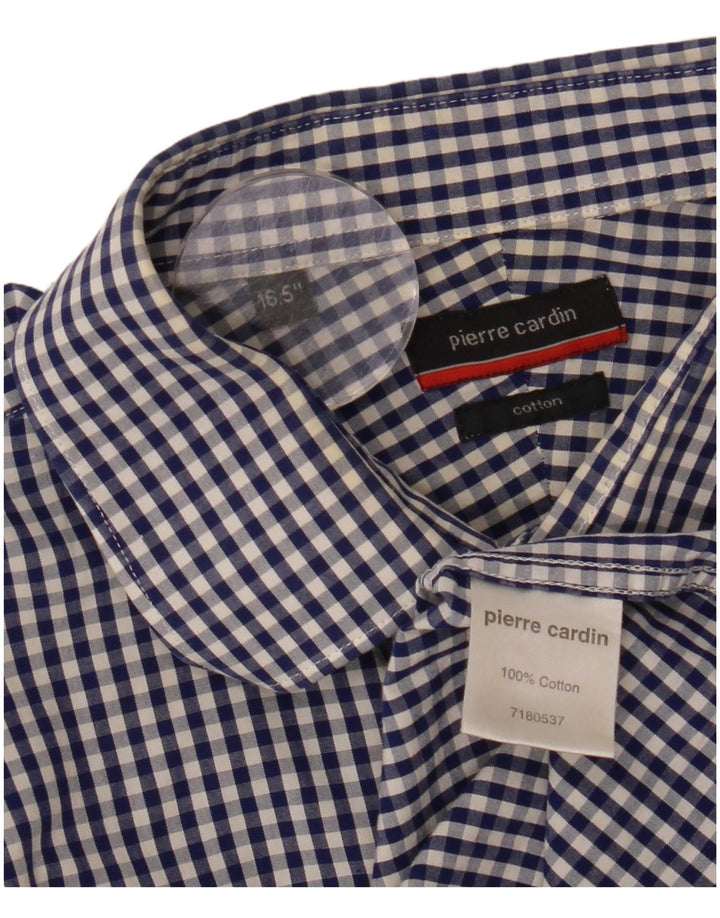 Cămașă pentru bărbați Pierre Cardin Mărimea 16 1/2 mare din bumbac vichy albastru bleumarin