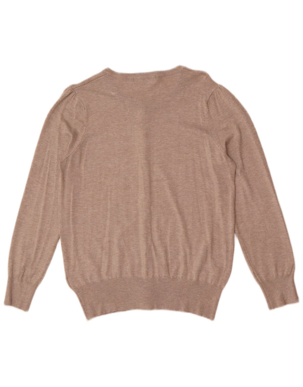 Pulover cardigan pentru femei Marks & Spencer UK 16 mare, bej, viscoză