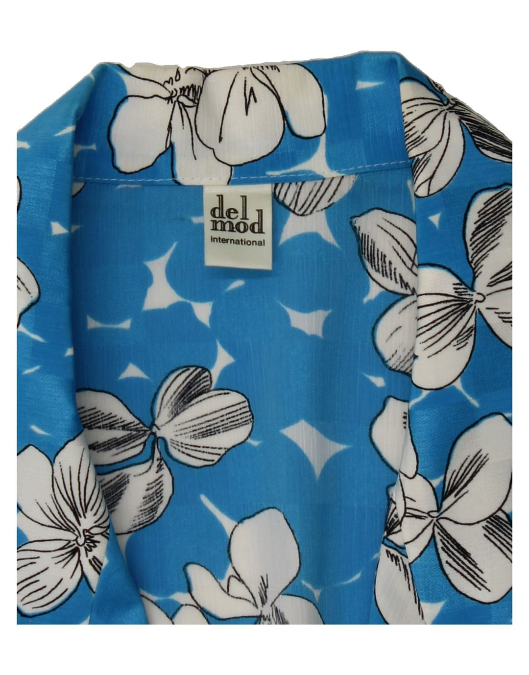 DEL MOD Womens 2 Button Blazer Jacket UK 14 Medium Blue Floral Vintage Del Mod and Second-Hand Del Mod from Messina Hembry 