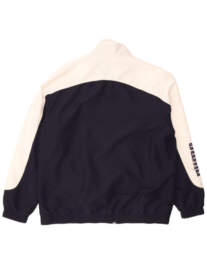 Jachetă de trening grafică PUMA pentru bărbați, 2XL, poliester color block, albastru bleumarin