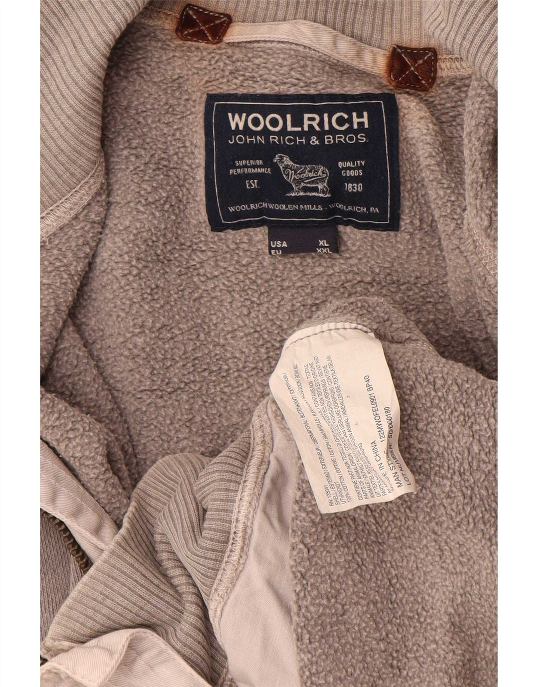 Jachetă de trening pentru bărbați Woolrich, bumbac gri 2XL