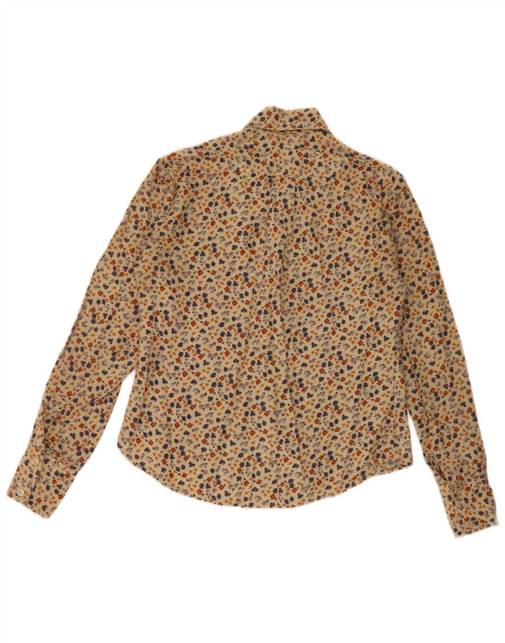 Cămașă Vintage pentru femei UK 12 Medium Bej Floral