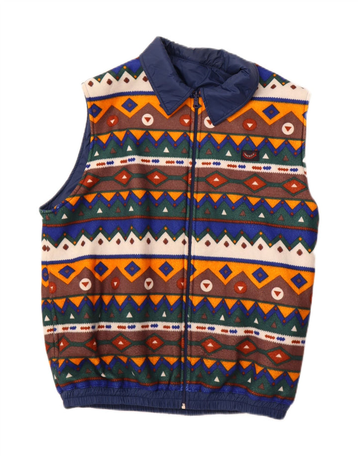 AMERICA Gilet reversibil pentru bărbați Marea Britanie 40 Poliamidă geometrică mare bleumarin