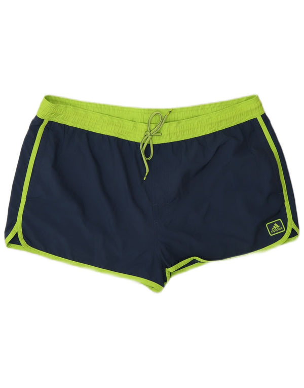 Pantaloni scurți sport pentru bărbați Adidas, mari, bleumarin, poliester color bloc