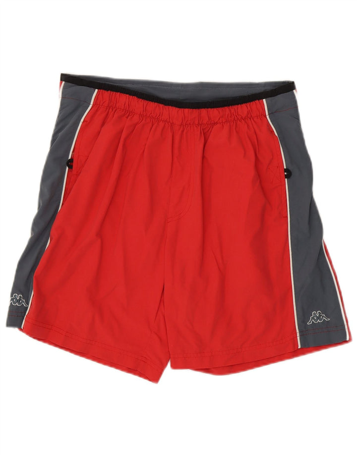 Pantaloni scurți de înot grafic pentru bărbați Kappa, roșu mediu, poliamidă color bloc