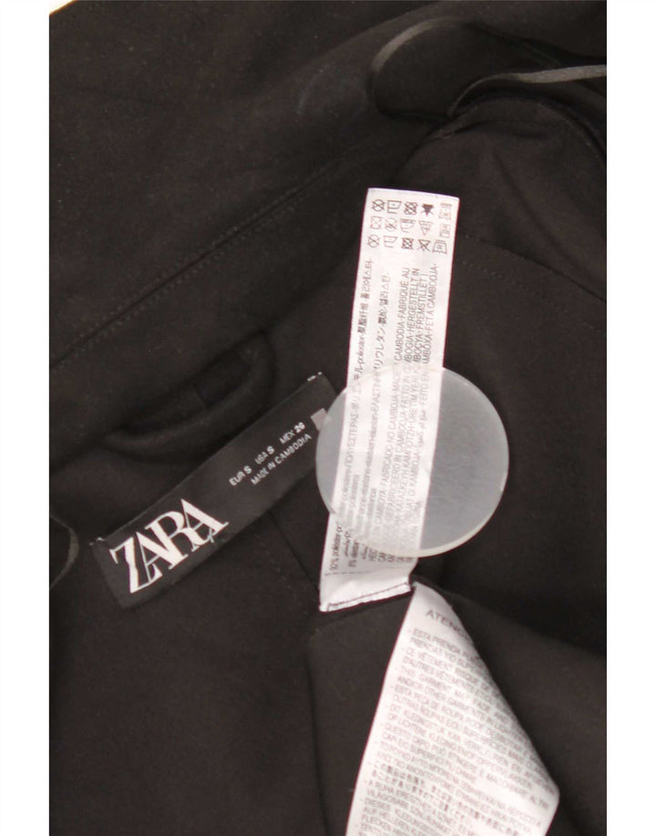 Pardesiu supradimensionat pentru femei Zara UK 10 Mic Negru Poliester Clasic