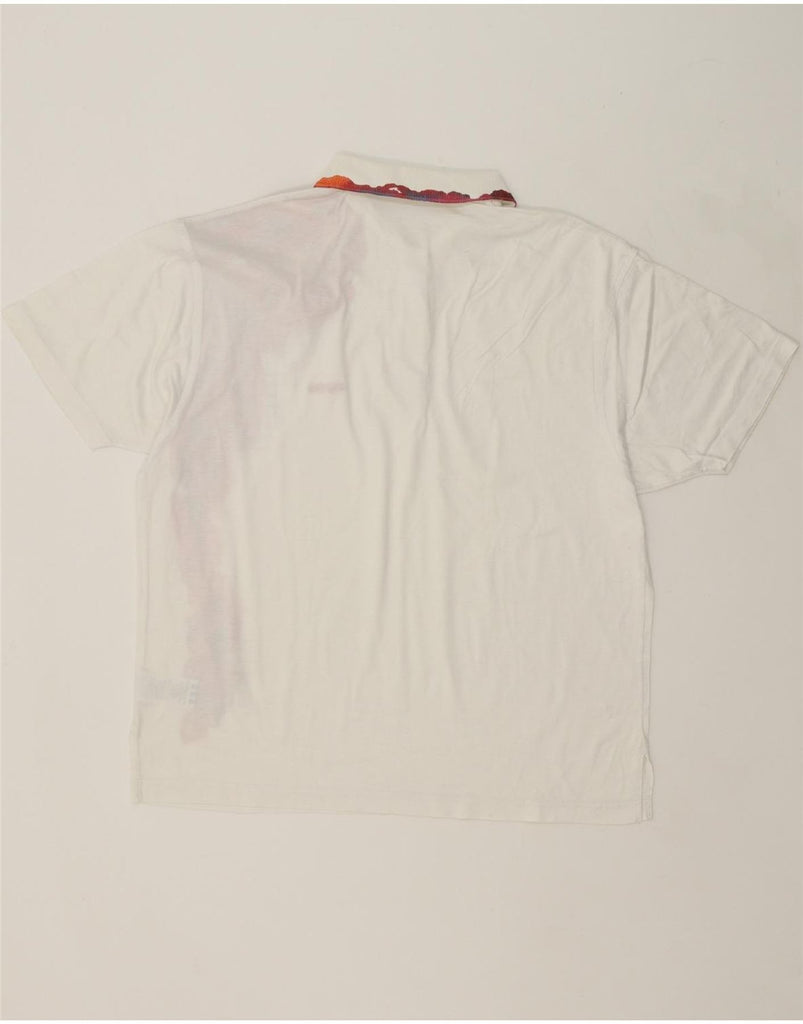 ADIDAS Womens Polo Shirt UK 18 XL White Colourblock Cotton Vintage Adidas and Second-Hand Adidas from Messina Hembry 