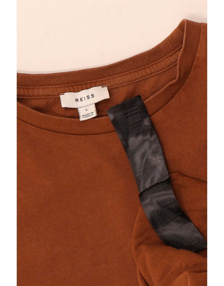 Tricou pentru femei Reiss Top mare maro bumbac