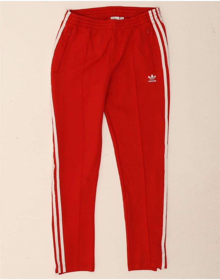 Pantaloni de trening Adidas pentru femei UK 14 Poliester roșu mediu