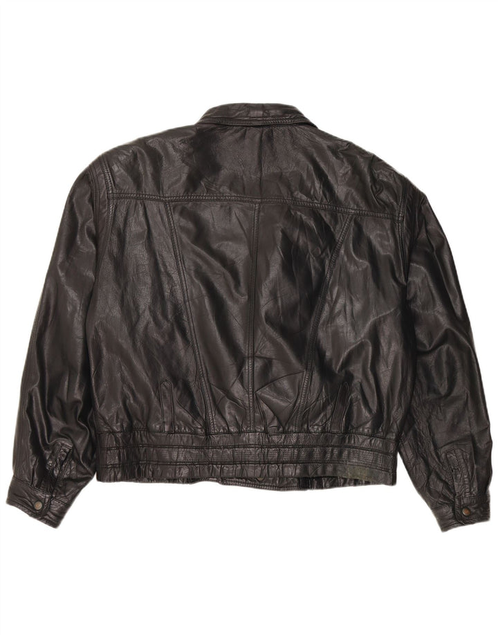 Jachetă de motociclist din piele vintage pentru bărbați IT 50 Large Black