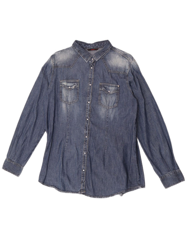 Carrera Womens Denim Shirt UK 18 XL Blue Cotton