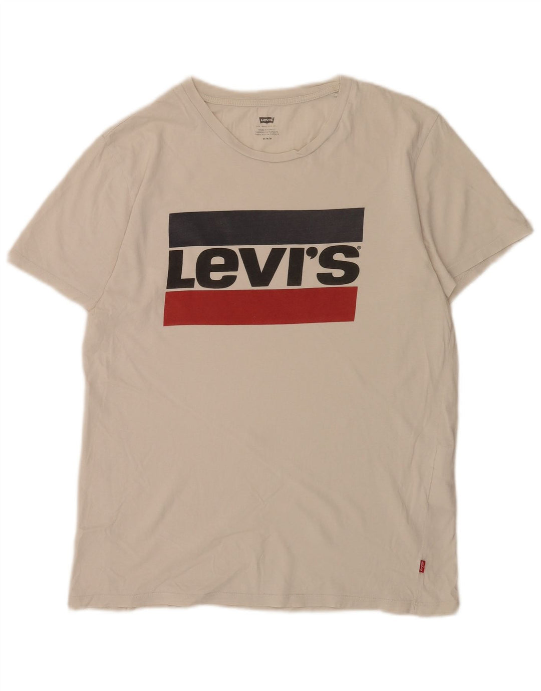 Tricou grafic Levi's pentru bărbați Top mediu alb din bumbac color bloc