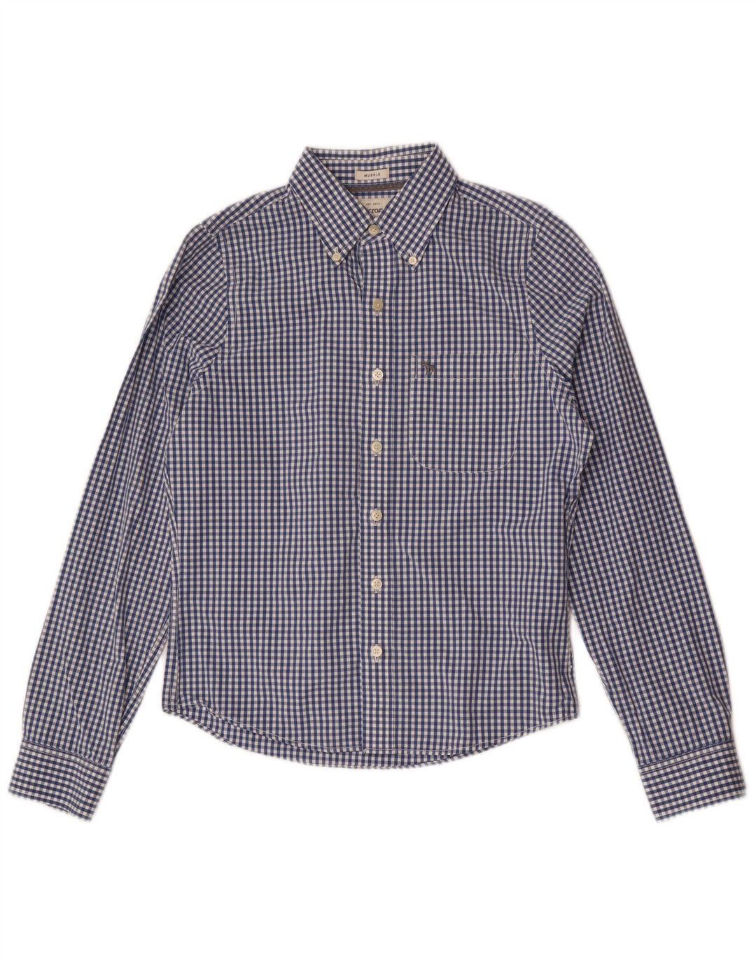 Cămașă musculară pentru bărbați Abercrombie & Fitch Mic albastru Gingham