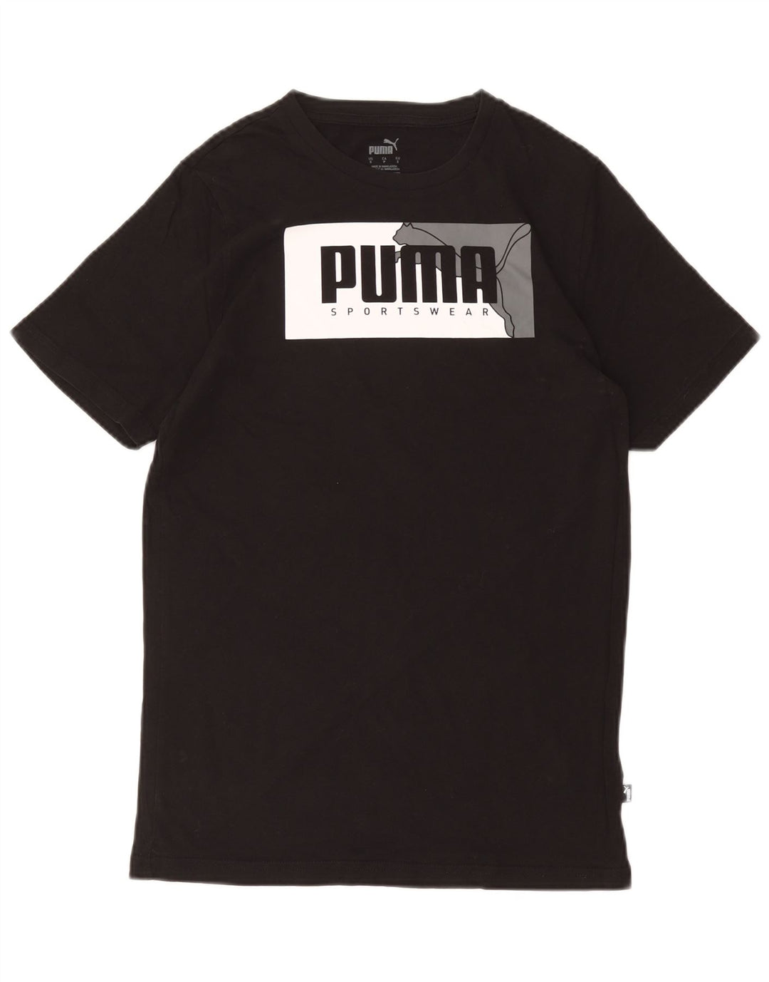 Tricou grafic PUMA pentru bărbați Top mic, negru, bumbac
