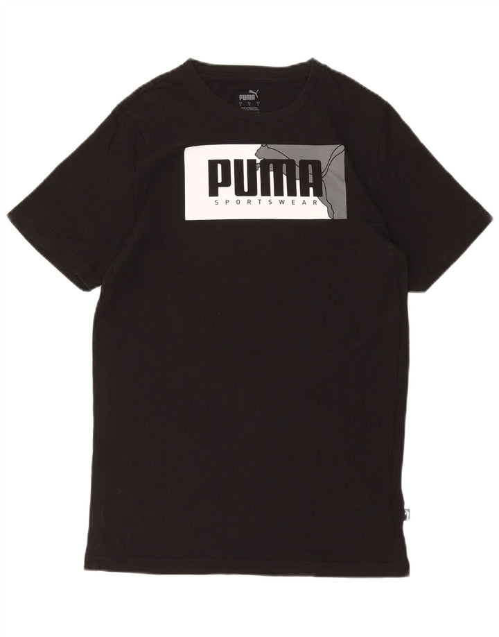 Tricou grafic PUMA pentru bărbați Top mic, negru, bumbac