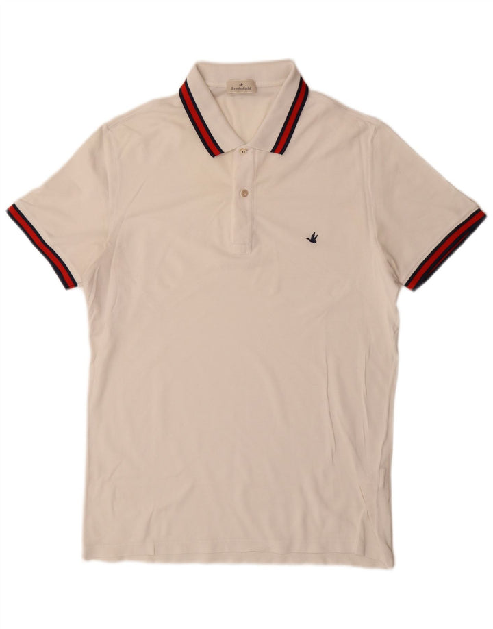 Tricou polo Brooksfield pentru bărbați IT 52, mare, alb, bumbac