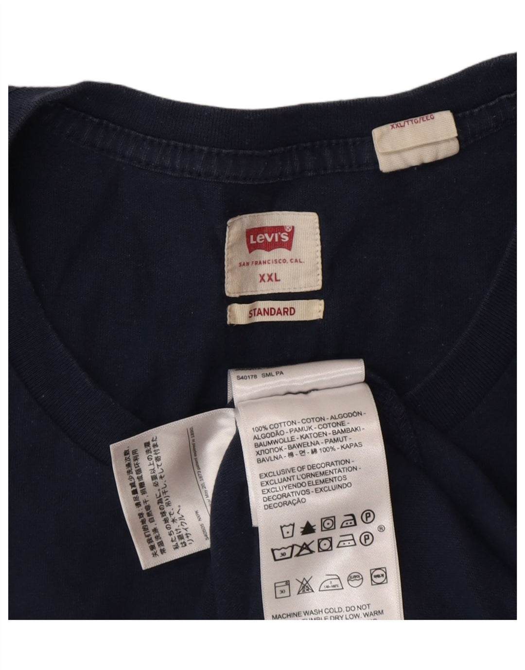 Tricou standard pentru bărbați Levi's Top 2XL bumbac bleumarin