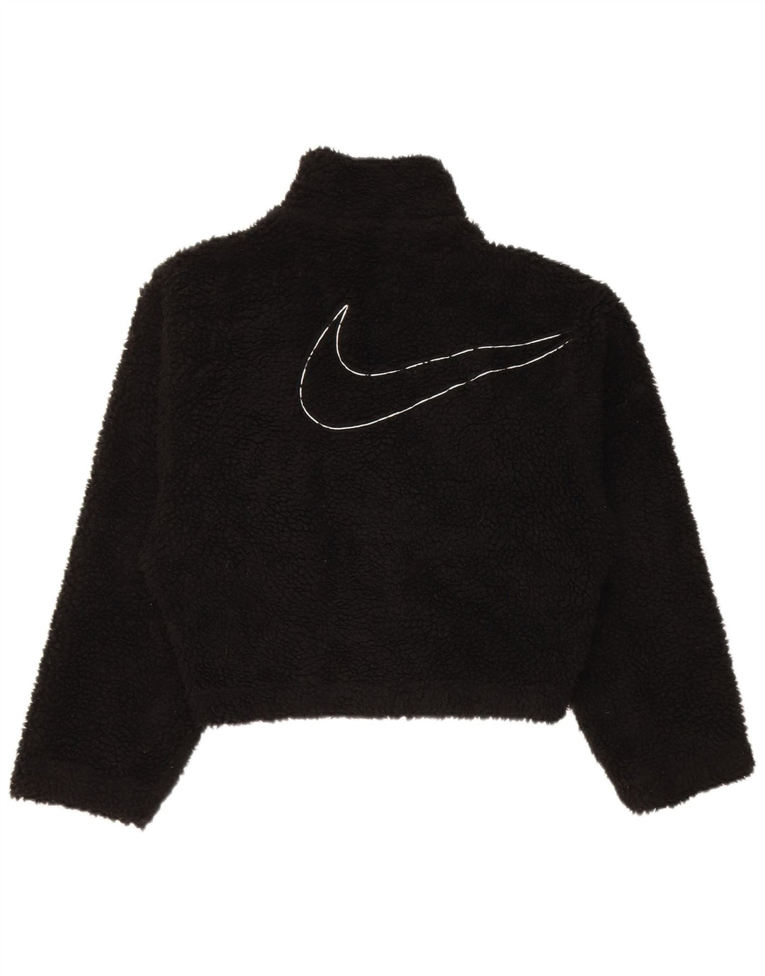 Jachetă fleece supradimensionată pentru femei Nike, UK 6 XS, poliester negru