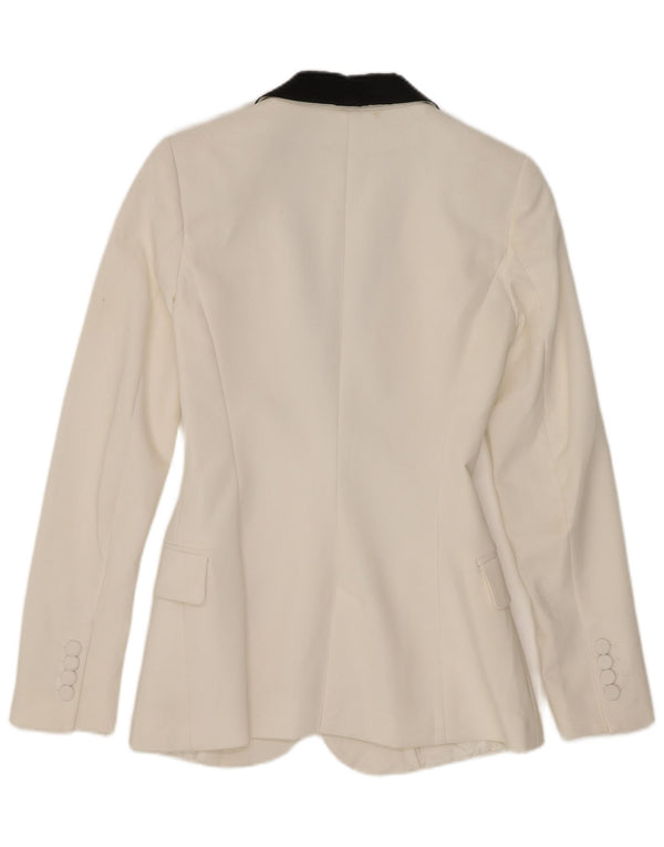 Blazer pentru femei Zara cu 2 nasturi, UK 6 XS, alb, poliester