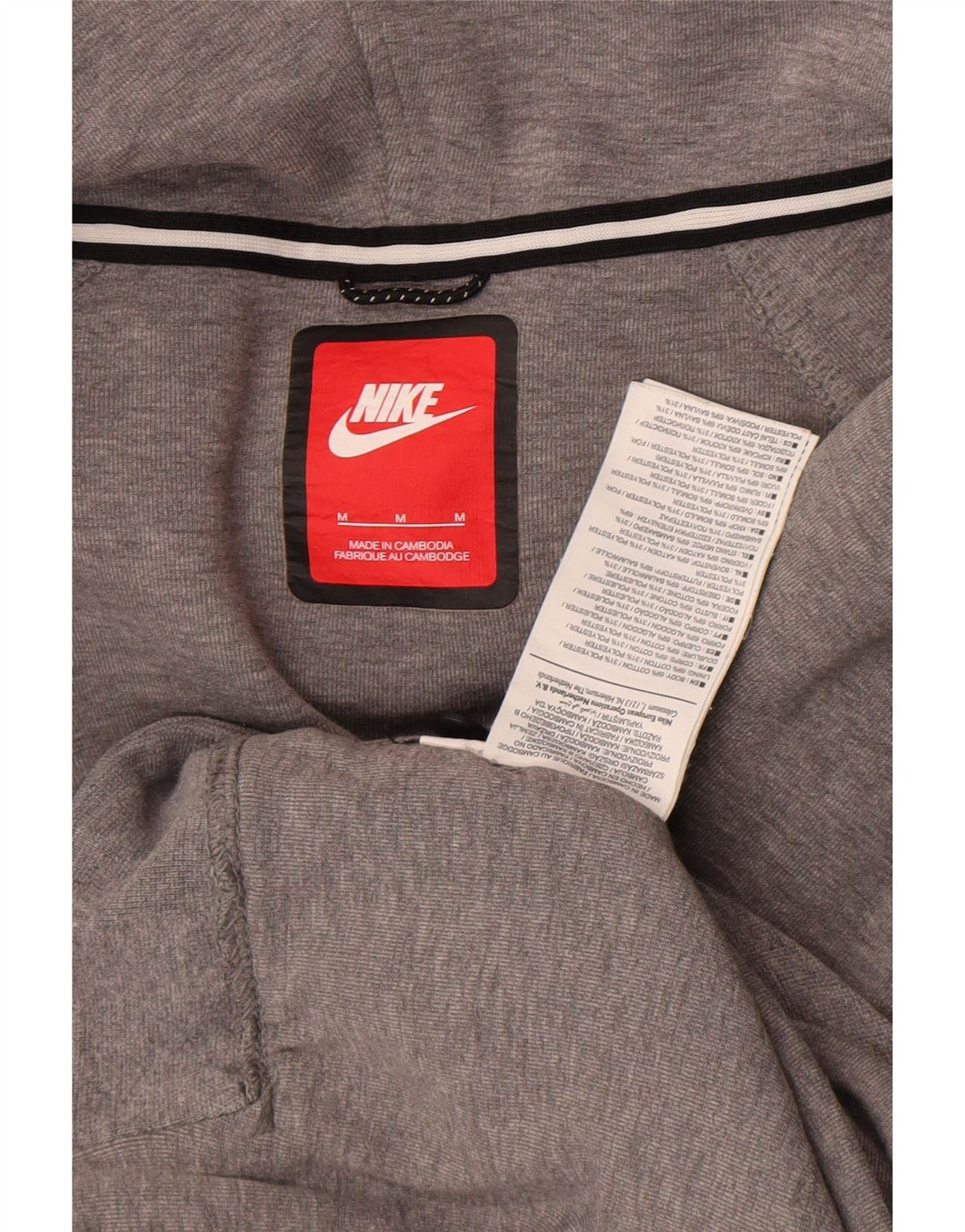Pulover Nike pentru femei cu fermoar, UK 14, bumbac gri mediu