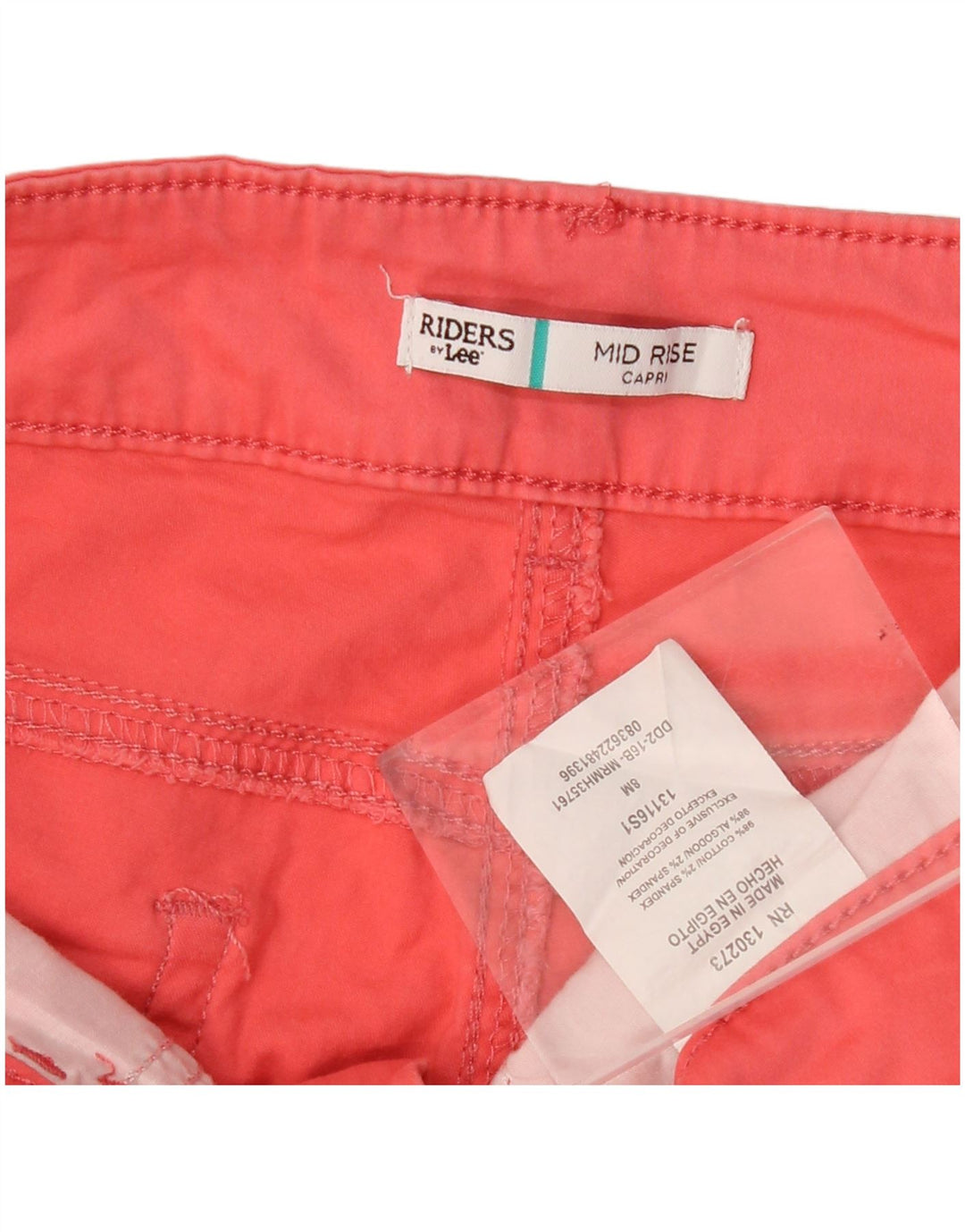 Pantaloni Capri Riders LEE pentru femei cu talie medie US 8 Medium W30 L18 Bumbac roșu