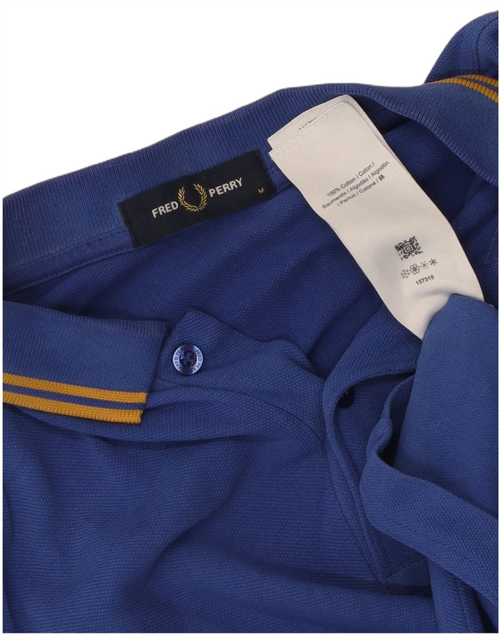 Cămașă polo Fred Perry pentru bărbați, bumbac albastru mediu