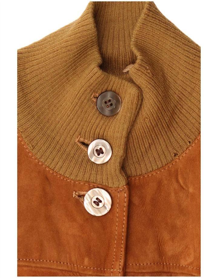 Jachetă Bomber Vintage de piele intoarsa pentru femei IT 48 XL din piele maro