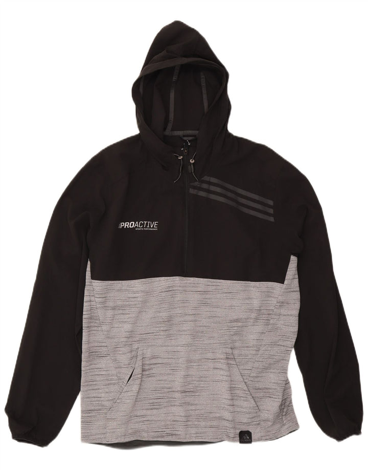 Pulover ADIDAS Climalite Graphic pentru bărbați, mediu negru, bloc de culoare