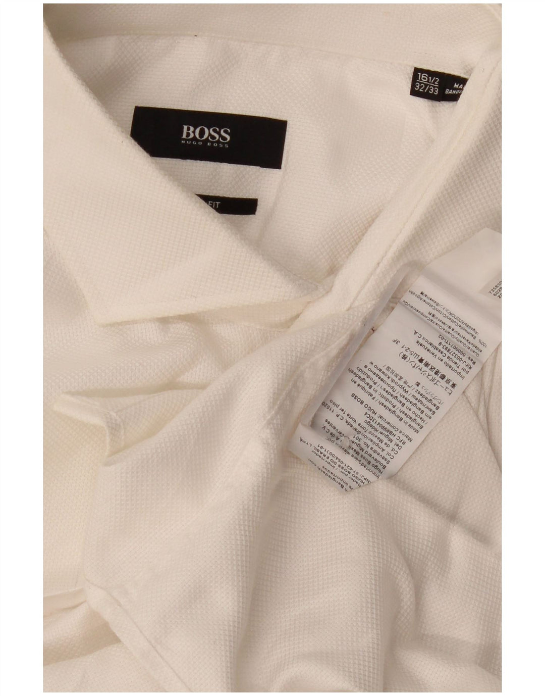 Cămașă înaltă pentru bărbați Hugo Boss, mărime 16 1/2 mare, bumbac alb