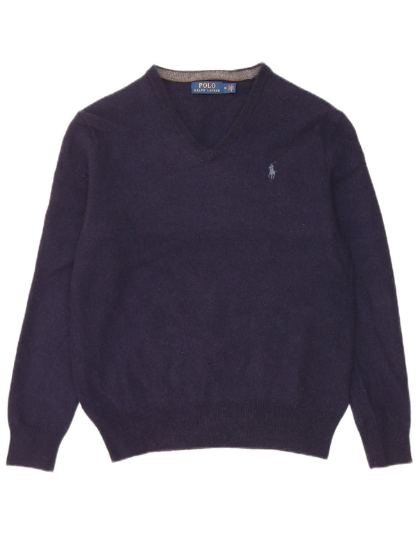 Pulover Polo Ralph Lauren pentru bărbați, cu decolteu în V, din lână merinos, albastru, mediu